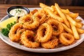 Calamari Ring with Chips
