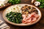 Fetta Mushroom Spinach and Ham