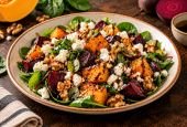 Pumpkin Spinach and Beetroot Salad